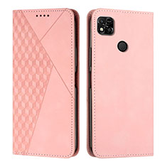 Leather Case Stands Flip Cover Holder Y02X for Xiaomi POCO C3 Rose Gold