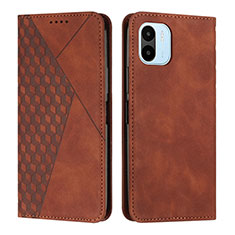 Leather Case Stands Flip Cover Holder Y02X for Xiaomi Poco C50 Brown