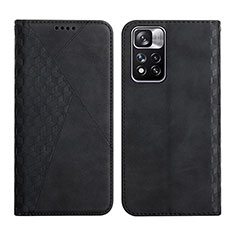 Leather Case Stands Flip Cover Holder Y02X for Xiaomi Poco X4 NFC Black