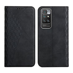 Leather Case Stands Flip Cover Holder Y02X for Xiaomi Redmi 10 (2022) Black