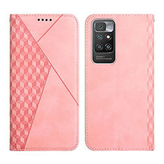 Leather Case Stands Flip Cover Holder Y02X for Xiaomi Redmi 10 (2022) Rose Gold