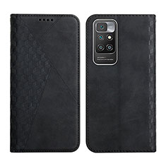 Leather Case Stands Flip Cover Holder Y02X for Xiaomi Redmi 10 4G Black