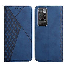 Leather Case Stands Flip Cover Holder Y02X for Xiaomi Redmi 10 4G Blue