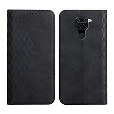 Leather Case Stands Flip Cover Holder Y02X for Xiaomi Redmi 10X 4G Black