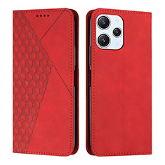 Leather Case Stands Flip Cover Holder Y02X for Xiaomi Redmi 12 4G Red