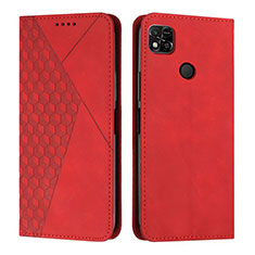 Leather Case Stands Flip Cover Holder Y02X for Xiaomi Redmi 9 India Red