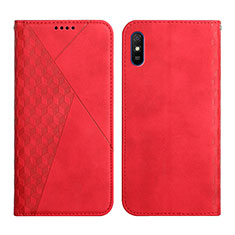 Leather Case Stands Flip Cover Holder Y02X for Xiaomi Redmi 9A Red