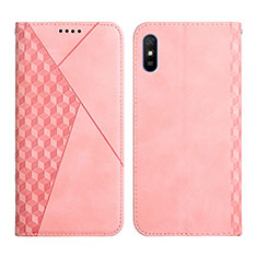 Leather Case Stands Flip Cover Holder Y02X for Xiaomi Redmi 9A Rose Gold