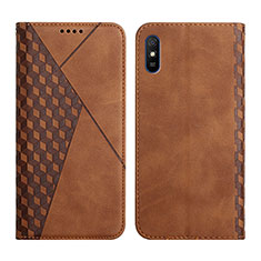 Leather Case Stands Flip Cover Holder Y02X for Xiaomi Redmi 9AT Brown