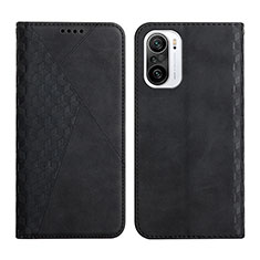 Leather Case Stands Flip Cover Holder Y02X for Xiaomi Redmi K40 5G Black