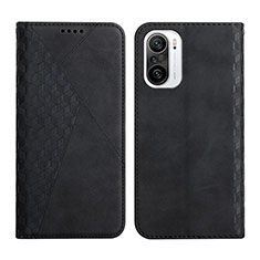 Leather Case Stands Flip Cover Holder Y02X for Xiaomi Redmi K40 Pro+ Plus 5G Black