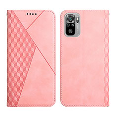 Leather Case Stands Flip Cover Holder Y02X for Xiaomi Redmi Note 10 4G Rose Gold