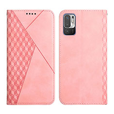 Leather Case Stands Flip Cover Holder Y02X for Xiaomi Redmi Note 10T 5G Rose Gold