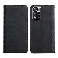 Leather Case Stands Flip Cover Holder Y02X for Xiaomi Redmi Note 11 Pro+ Plus 5G Black