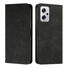 Leather Case Stands Flip Cover Holder Y02X for Xiaomi Redmi Note 11T Pro+ Plus 5G Black