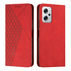 Leather Case Stands Flip Cover Holder Y02X for Xiaomi Redmi Note 11T Pro+ Plus 5G Red