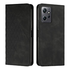 Leather Case Stands Flip Cover Holder Y02X for Xiaomi Redmi Note 12 4G Black