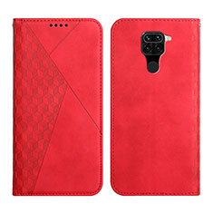 Leather Case Stands Flip Cover Holder Y02X for Xiaomi Redmi Note 9 Red