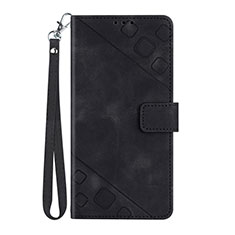 Leather Case Stands Flip Cover Holder Y03B for Google Pixel 6 5G Black