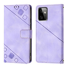 Leather Case Stands Flip Cover Holder Y03B for Motorola Moto G Power 5G (2023) Purple