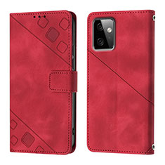 Leather Case Stands Flip Cover Holder Y03B for Motorola Moto G Power 5G (2023) Red