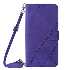 Leather Case Stands Flip Cover Holder Y03B for Samsung Galaxy A02 Purple