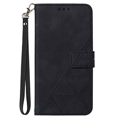 Leather Case Stands Flip Cover Holder Y03B for Samsung Galaxy A03 Black