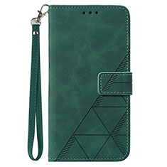 Leather Case Stands Flip Cover Holder Y03B for Samsung Galaxy A03s Green