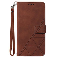 Leather Case Stands Flip Cover Holder Y03B for Samsung Galaxy A04s Brown