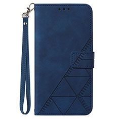 Leather Case Stands Flip Cover Holder Y03B for Samsung Galaxy A11 Blue