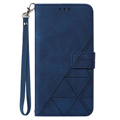 Leather Case Stands Flip Cover Holder Y03B for Samsung Galaxy A12 5G Blue