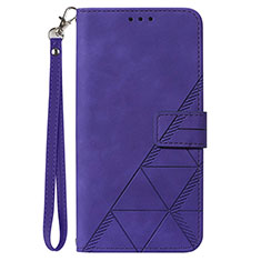 Leather Case Stands Flip Cover Holder Y03B for Samsung Galaxy A12 5G Purple