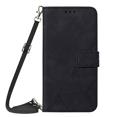 Leather Case Stands Flip Cover Holder Y03B for Samsung Galaxy M33 5G Black