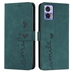 Leather Case Stands Flip Cover Holder Y03X for Motorola Moto Edge 30 Lite 5G Green