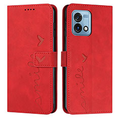 Leather Case Stands Flip Cover Holder Y03X for Motorola Moto G Stylus (2023) 5G Red