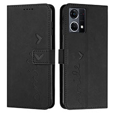 Leather Case Stands Flip Cover Holder Y03X for Oppo F21s Pro 4G Black