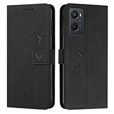 Leather Case Stands Flip Cover Holder Y03X for Oppo K10 4G Black