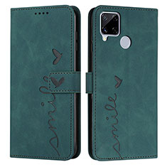 Leather Case Stands Flip Cover Holder Y03X for Realme 7i RMX2193 Green