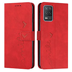 Leather Case Stands Flip Cover Holder Y03X for Realme 8s 5G Red