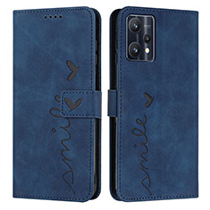 Leather Case Stands Flip Cover Holder Y03X for Realme 9 5G Blue