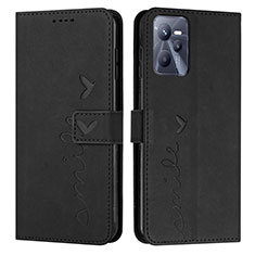 Leather Case Stands Flip Cover Holder Y03X for Realme C35 Black