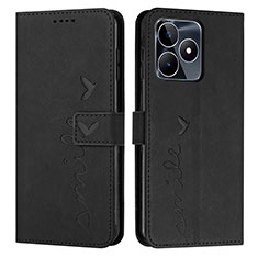 Leather Case Stands Flip Cover Holder Y03X for Realme C51 Black