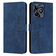 Leather Case Stands Flip Cover Holder Y03X for Realme C53 Blue