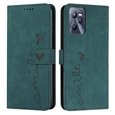 Leather Case Stands Flip Cover Holder Y03X for Realme Narzo 50A Prime Green