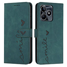 Leather Case Stands Flip Cover Holder Y03X for Realme Narzo N53 Green