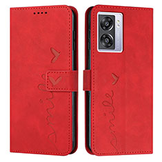 Leather Case Stands Flip Cover Holder Y03X for Realme Q5i 5G Red