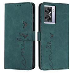 Leather Case Stands Flip Cover Holder Y03X for Realme V23i 5G Green