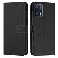 Leather Case Stands Flip Cover Holder Y03X for Realme V25 5G Black