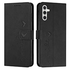 Leather Case Stands Flip Cover Holder Y03X for Samsung Galaxy A04s Black