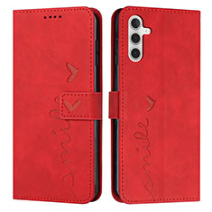 Leather Case Stands Flip Cover Holder Y03X for Samsung Galaxy A04s Red